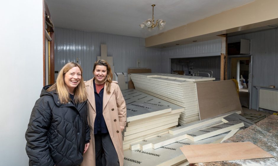 Angie and Lindsay Boyd Shearer at the former Castle Cafe, which they are now transforming into a new Castle Street Coffee.