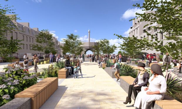 Design image of what Castlegate in Aberdeen will look like
