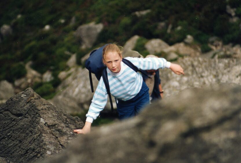 Imogene Newland on Blà Bheinn in 1990