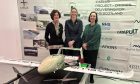 From left to right, Karen Bell, Fiona Smith and Hazel Dempsey. The women are all involved in the Project Caelus drone programme, which could drastically speed up NHS response times. Image: NHS Grampian