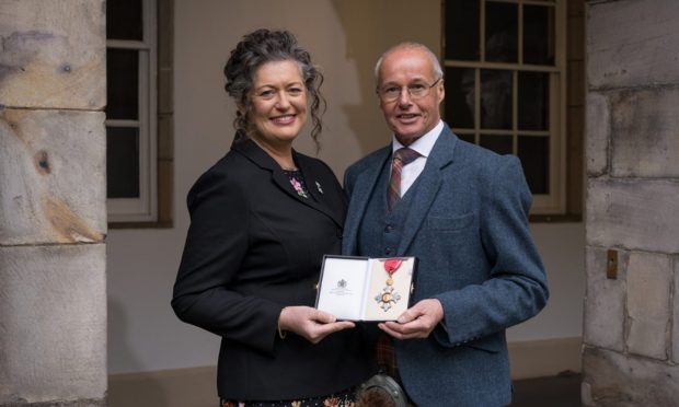 Scottish Pelagic Fishermen's Association chief executive Ian Gatt and his wife, Louise, outside Holyrood Palace.