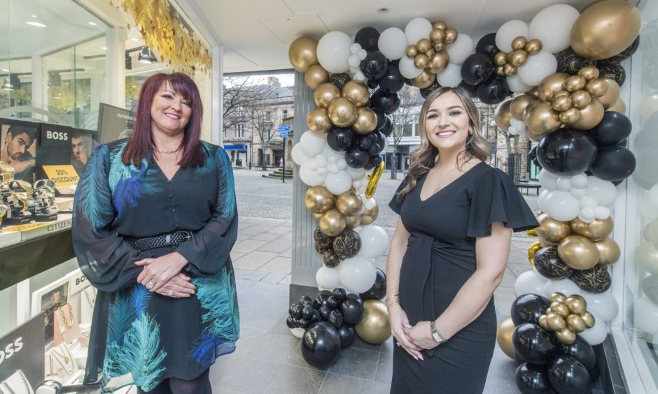 Karen Mackay and Sian Little inside Little the Jewellers. 