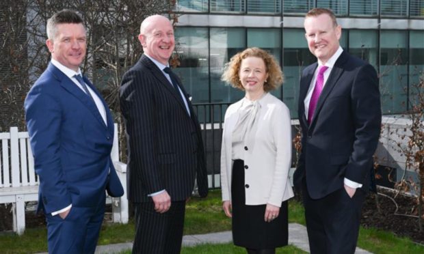 Partners Wealth Management has struck a deal to acquire Johnston Carmichael Wealth. Pictured are Dean Proctor, Craig Hendry, Fiona Oliver, Mark Houston. Image: Partners Wealth Management