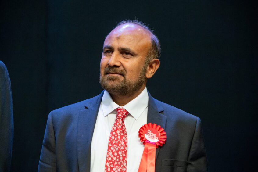 Aberdeen Labour group leader M Tauqeer Malik has pledged £300m for a Pittodrie and George Street revamp - including a new stadium akin to the Old Trafford regeneration project in Greater Manchester. Image: Kenny Elrick/DC Thomson