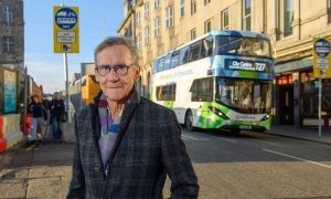 Norman Esslemont on Market Street, one of the Aberdeen bus gates.