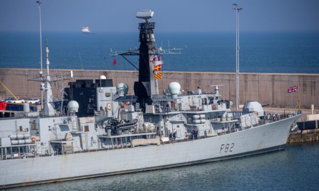 HMS Somerset docked in Aberdeen