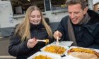 Joanna Bremner and Andy Morton try out some dishes from Portlethen's Place To Eat. Image: Kami Thomson/DC Thomson