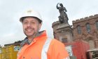 Principal project manager for the Inverness Castle project, Jason Kelman photographed with the Flora MacDonald statue. Image 
Sandy McCook/DC Thomson