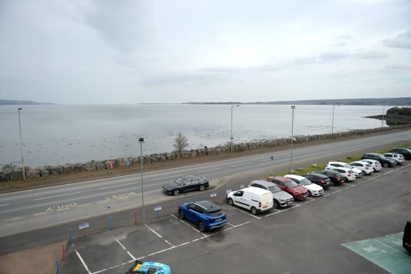 The view from the Caledonian Stadium boardroom in Inverness, taken in March 2025.