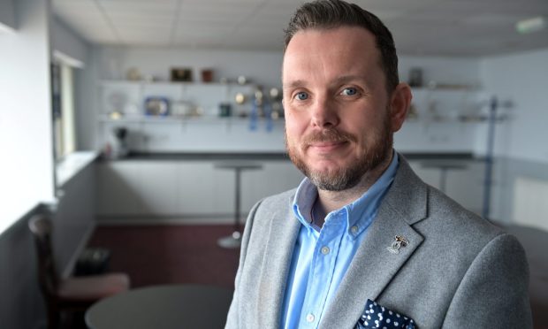 Andrew Benjamin, Inverness Caledonian Thistle's new commercial business manager from February 2025, pictured in the Caledonian Stadium boardroom, Inverness.