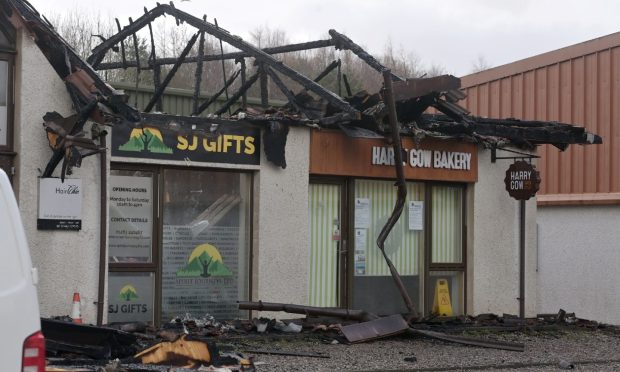 Harry Gow Bakery destroyed by fire.