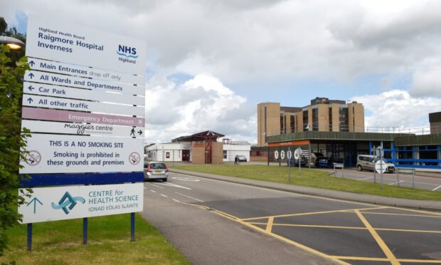 Raigmore Hospital in Inverness. Services have been affected by a network fault. Image: Sandy McCook.