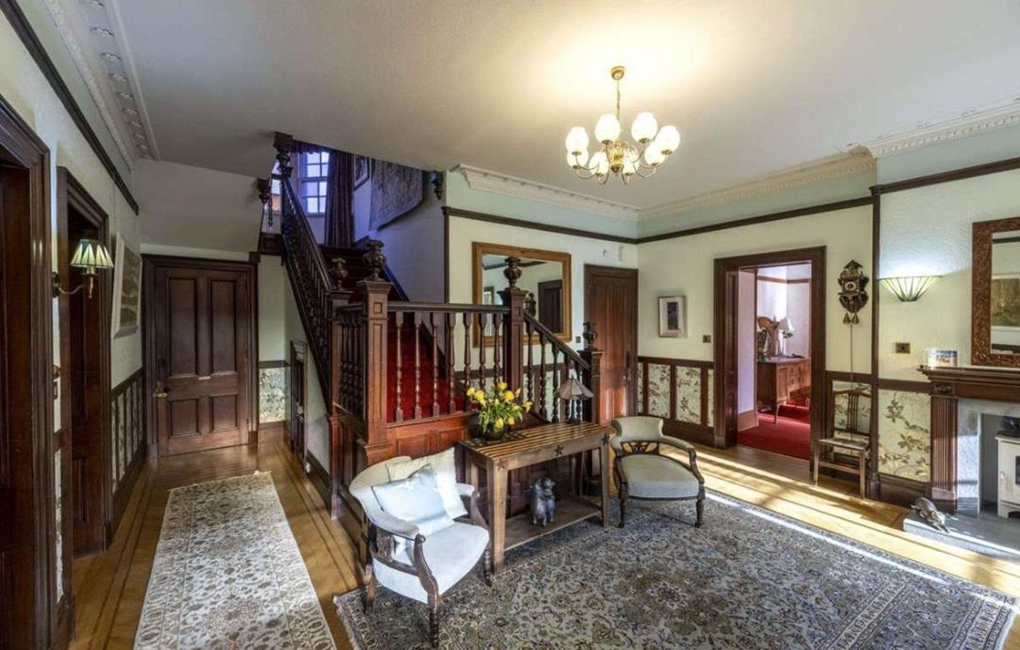 The hallway of the Lilies an Edwardian house in Stonehaven.