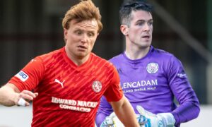 Tony Dingwall, left, of Brora Rangers and Brechin City's Lenny Wilson.