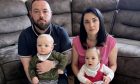 Kyle, 39, and Sheena Tucker, 38, with twins Aaron and Skye, one. Image: The Tucker Family