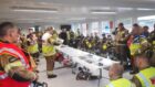 One of the many planning meetings ahead of the major operation at South Harbour. Image: Scottish Fire and Rescue Service