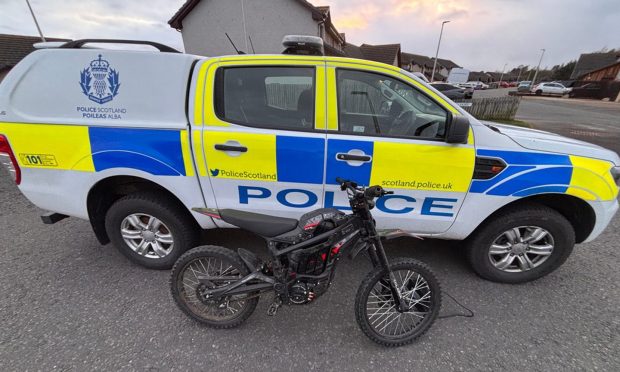 The bike was seized by police. Image: Police Scotland.