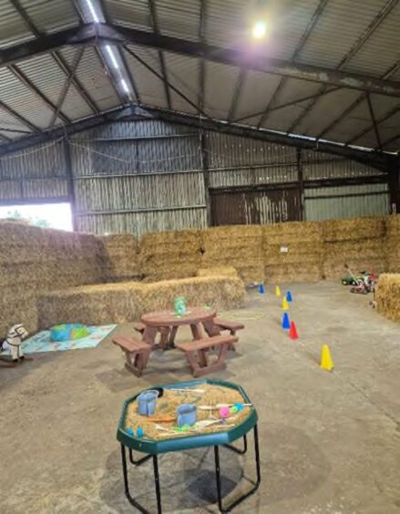 Inside the barn at Grains of Fetteresso.