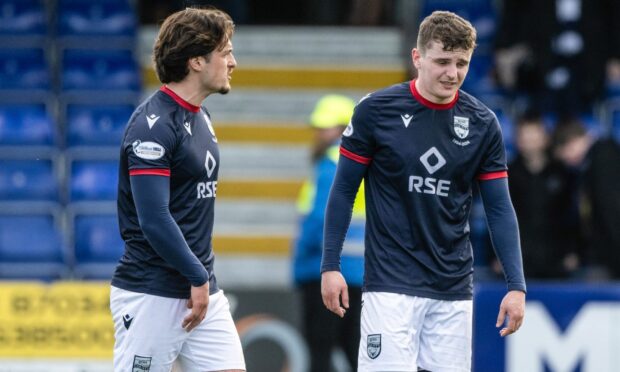 James Brown and Ronan Hale following Ross County's defeat to Dundee United.