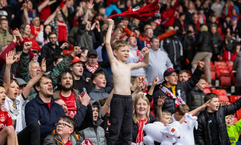 Aberdeen fans during the Scottish Gas Scottish Cup semi-final match against Hearts last month. Image: SNS.