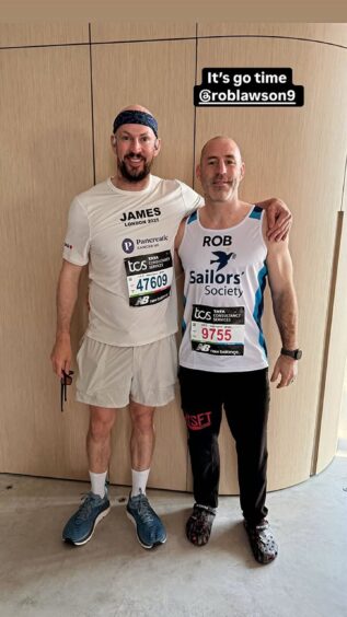 James Watt and Georgia Toffolo at the London Marathon