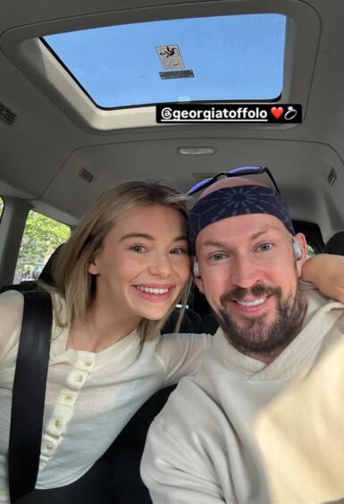 James Watt and Georgia Toffolo at the London Marathon