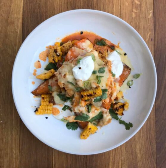 A plate of food by Parx Cafe