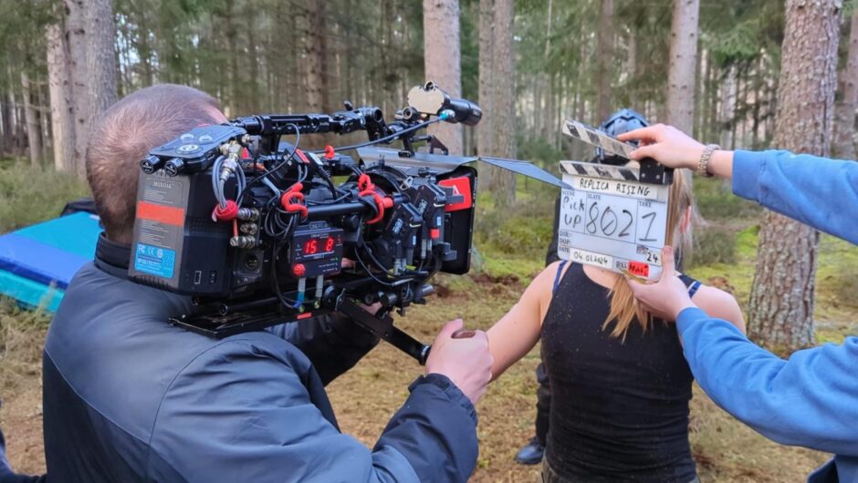 Camera filming in Aboyne 