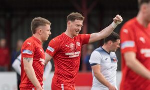 Shane Sutherland, second from left, is preparing for Brora Rangers' clash with East Kilbride.