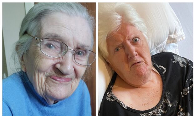 Barbara Coull (left) and Siwar Louati's grandmother on the right, former residents of Castlehill Care Home. Images: Supplied.