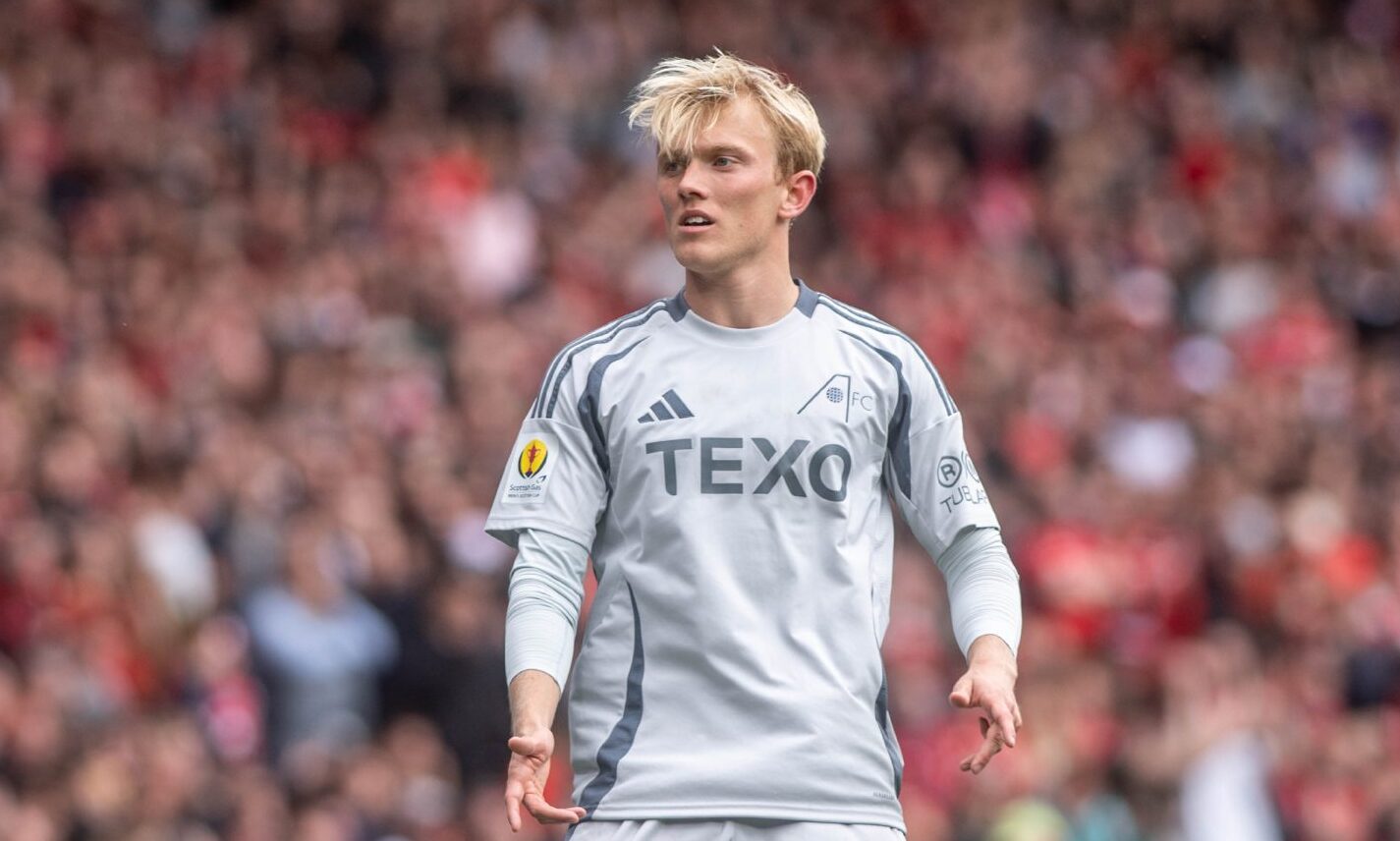 Aberdeen defender Alexander Jensen in action during the Scottish Cup semi-final win against Hearts at Hampden. Image by Darrell Benns/DC Thomson