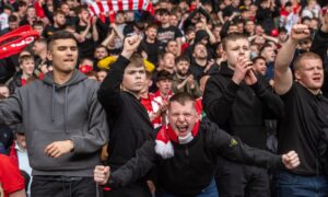Aberdeen FC fans at Hampden Park.