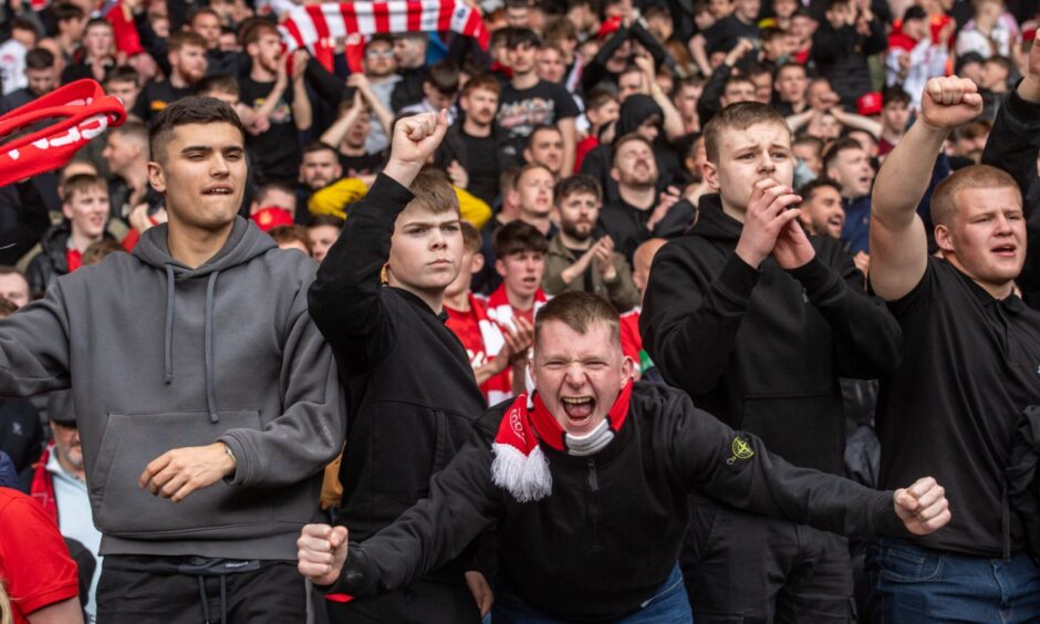 Aberdeen FC fans at Hampden Park.