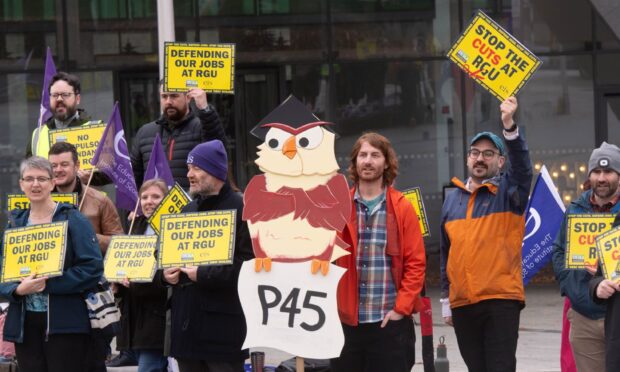 Lecturing staff are striking a dispute over cuts and compulsory redundancies. Image: Darrell Benns/DC Thomson.