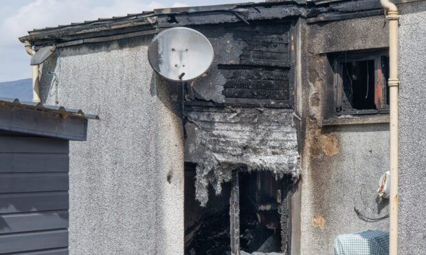 The fire ripped through the home in Fort William. Image: Iain Ferguson.