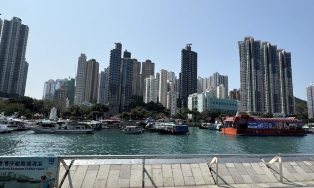 Aberdeen high rises in Hong Kong.