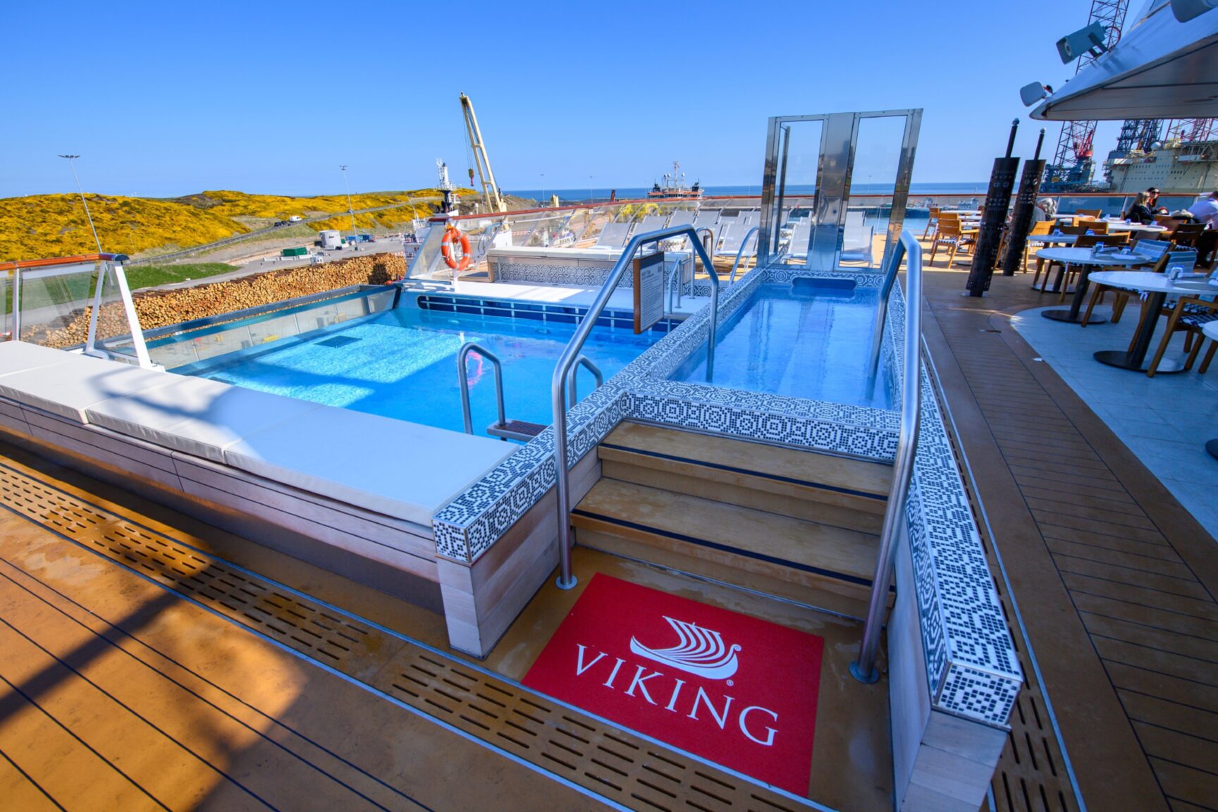 Sneak peek around Viking Vela cruise ship docked in Aberdeen