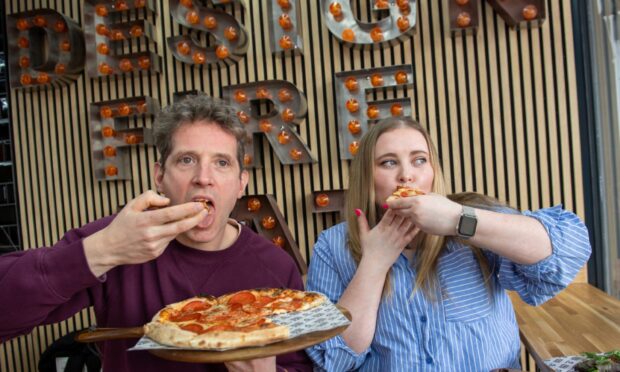 We try out the food at Fireaway Pizza in Inverurie. Image: Kath Flannery/DC Thomson