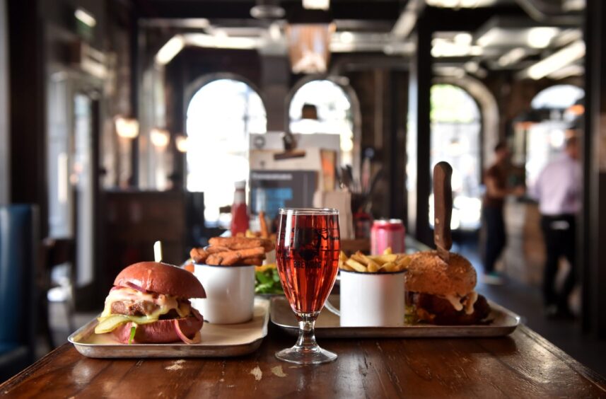 Castlegate BrewDog bar with food on it