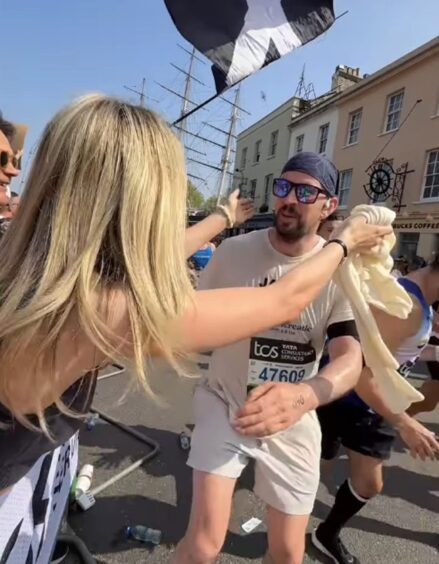 James Watt and Georgia Toffolo at the London Marathon