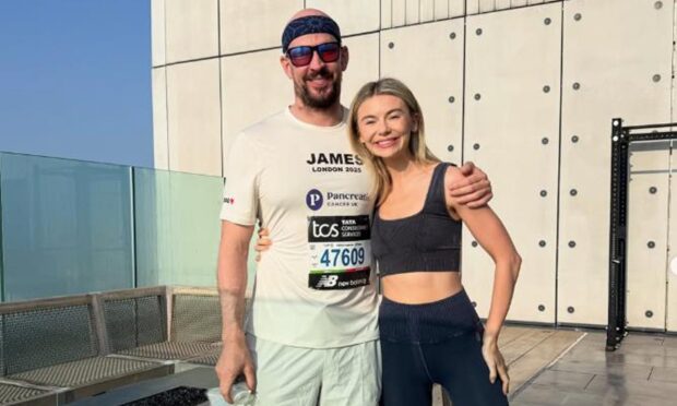 James Watt and Georgia Toffolo at the London Marathon