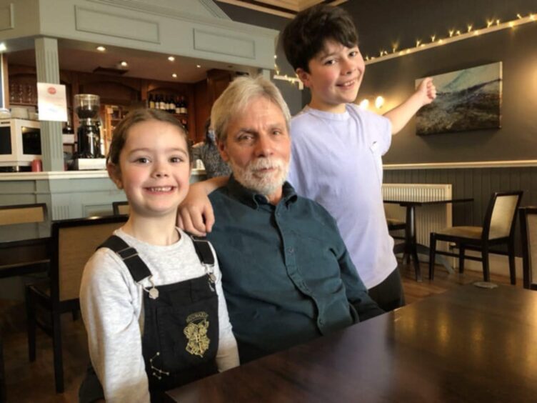 Douglas Samways with his grandchildren, Harris and Kirsten