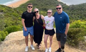 Scott Kemlo with his wife Lynsey and children, Fin and Imogen