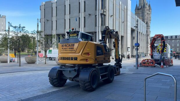 Aberdeen Market trench works on Broad Street. Image: Ben Hendry/DC Thomson