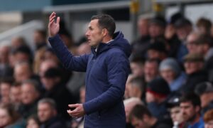 Ross County boss Don Cowie on the touchline during his side's defeat by Hearts. Image: Shutterstock