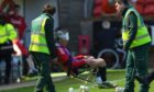 Mandatory Credit: Photo by Pete Summers/Shutterstock (15304319bm)
Aberdeen's Jack Mackenzie is seen being attended to after a suspected bottling incident following the full time whistle
Dundee United v Aberdeen, William Hill Premiership, Football, Tannadice Park, Dundee, Scotland, UK - 17 May 2025