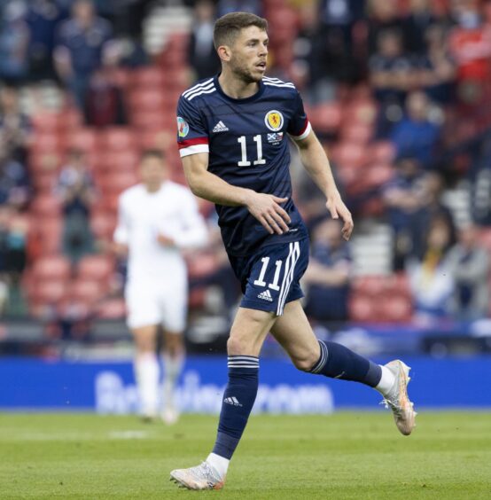 Ryan Christie in action for Scotland against the Czech Republic at Hampden Park, Glasgow, in the Euro 2020 finals on June 14, 2021. 