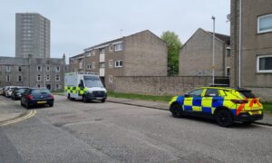 Police were in attendance at Farmers Hall. Image: DC Thomson