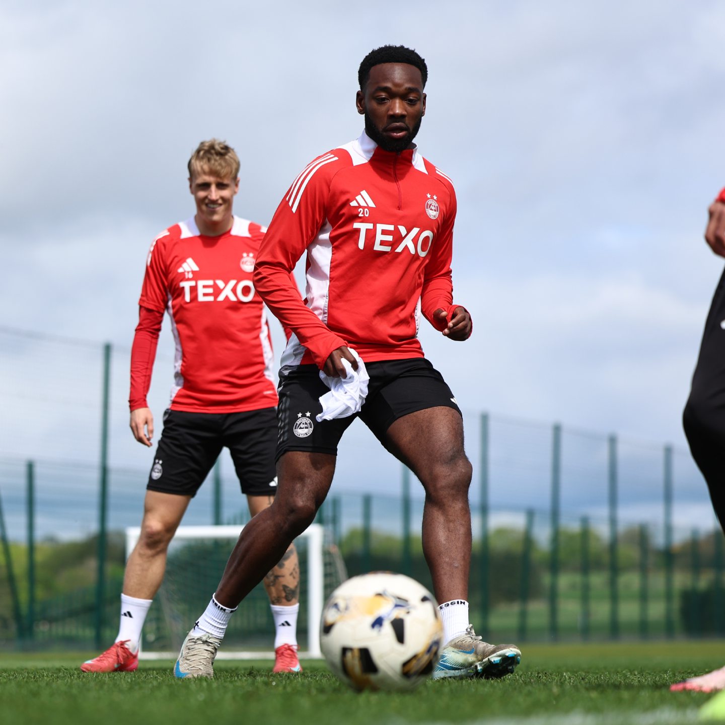 Shayden Morris during an Aberdeen training session at Cormack Park. Image: SNS