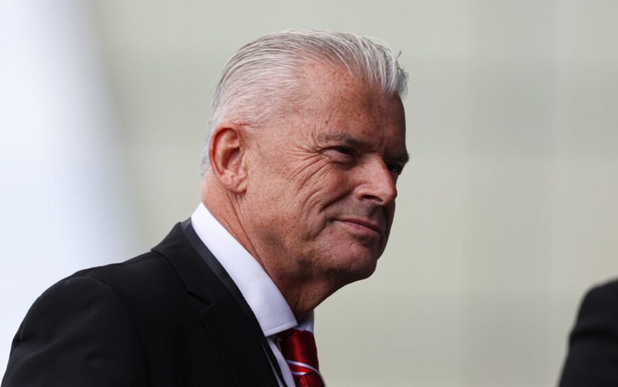 United States based Aberdeen chairman Dave Cormack was at Paisley for the Premiership match against St Mirren. Image: SNS